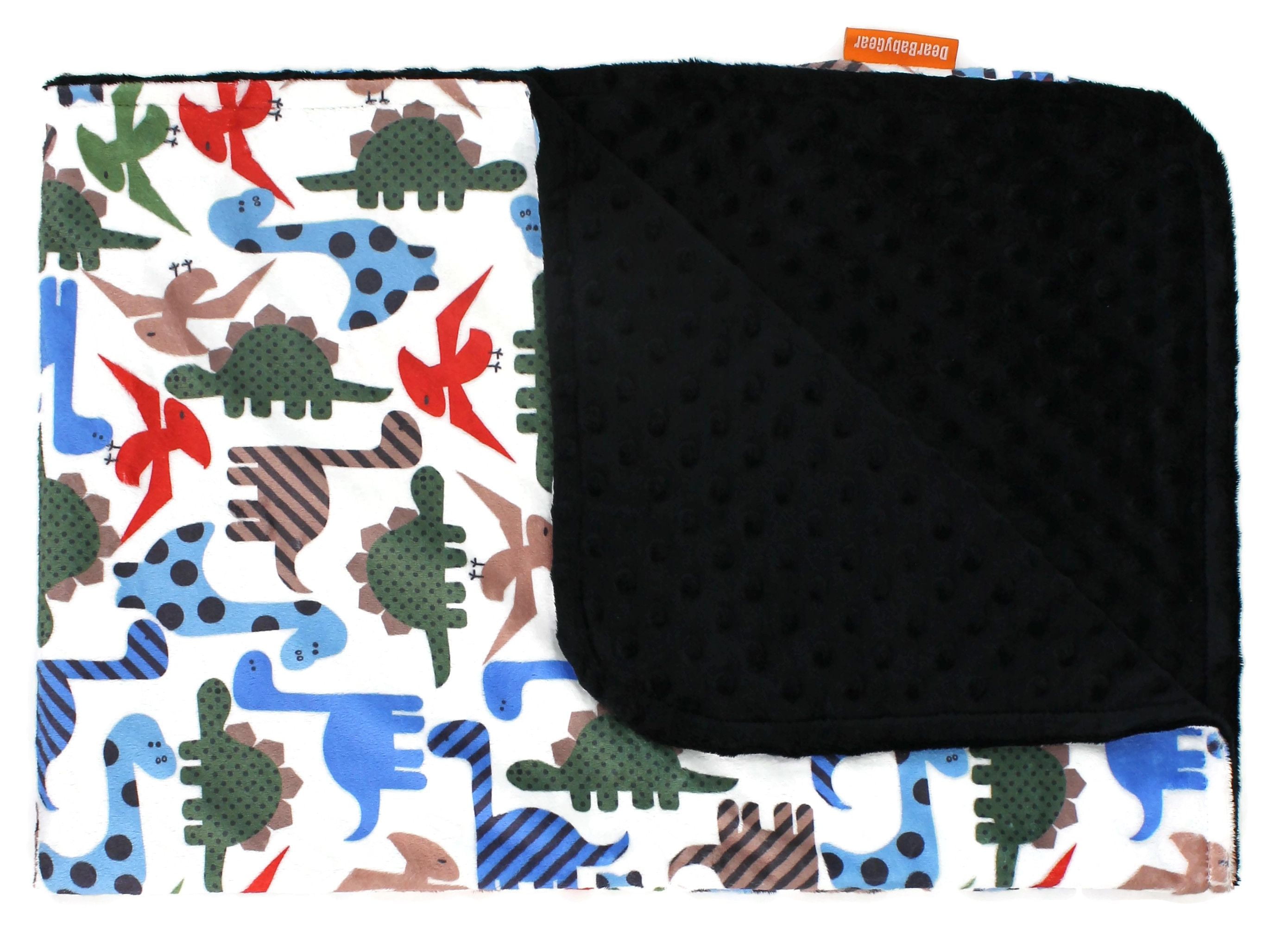 Top Tots Deluxe Minky Baby Blanket for Infant Boys and Girls, Dinosaur