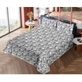 thumbnail image 4 of Ambesonne Skull Fitted & Flat Sheet with Shams 4 Pcs Set, Gothic Skeleton Heads Flowers, Calking, White Charcoal Grey, 4 of 5