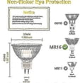 thumbnail image 2 of 12V 20W Halogen Bulbs for MR16, GU5.3 Base Dimmable, Warm White 2700K, 12-Pack, 2 of 4