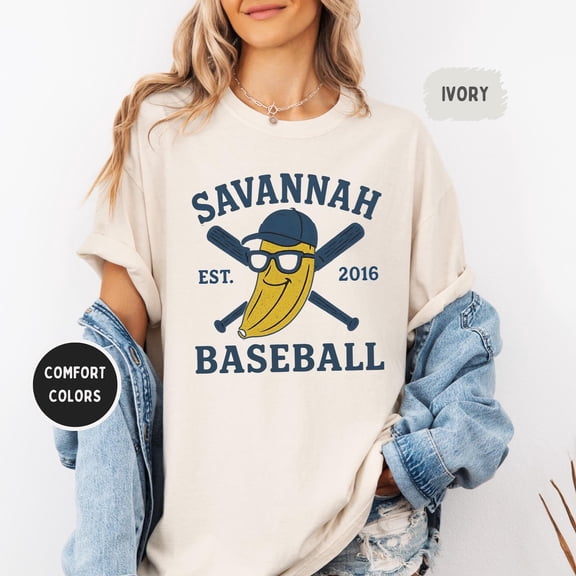 Retro Savannah Baseball Banana Sports Team Fan Top T-Shirt, Vintage T-Shirt