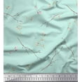 thumbnail image 1 of Soimoi Moss Georgette Fabric Leaves & Buds Flower Print Fabric by The Yard 42 Inch Wide, 1 of 1