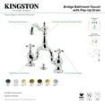 thumbnail image 4 of Kingston Brass KS7973AX English Country Bridge Bathroom Faucet with Brass Pop-Up, Antique Brass, 4 of 4