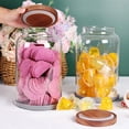 2pc Airtight Glass Food Storage Jars, 100 OZ/3L, Wooden Lid for Flour