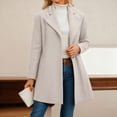 thumbnail image 7 of felwors Wool Coats for Women Fall Winter Trench Coat Peacoat Long Tweed Blazer Jackets Outwear Beige, XL, 7 of 7