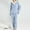 Blue, variant on Idoravan Women's 2-Piece Pajama Sets,Women's Sleepwear Solid Long Sleeve Pajamas Two Piece Set Home Gray XL