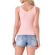 thumbnail image 3 of INSPIRAR CHIC Ropa de descanso para mujeres sin mangas, blusa suave de cuello en U, camisetas de dormir casuales XS Rosa, 3 of 6