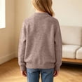 thumbnail image 3 of OGLCCG Winter Sweaters for Girls Kids Long Sleeve Mock Neck Jumper Tops Soft Warm Cotton Knit Pullovers(Coffee,8-9 Years), 3 of 6