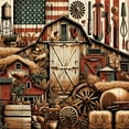 thumbnail image 3 of Ambesonne Rustic Duvet Cover Set, American Barn Western Farm, Twin, Paprika Caramel and Dark Teal, 3 of 3