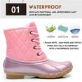 thumbnail image 2 of Ahannie Kids Boys & Girls Winter Waterproof Rain Boot, Youth Outdoor Lace Up Two Tone Fashion Duck Boot(Toddler/Little Kid/Big Kid), 2 of 7
