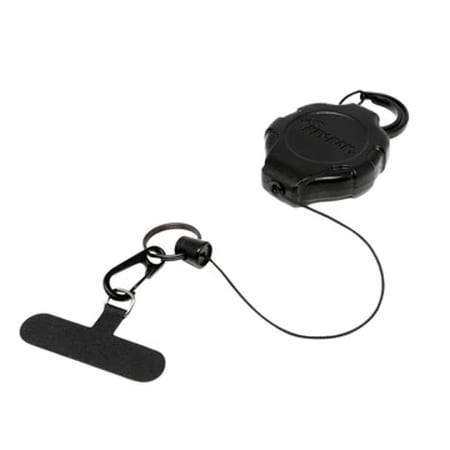 KEY-BAK Universal Anti-Theft Smartphone Case Tether, Easy Charging Retractable Carabiner Clip-Black