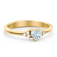thumbnail image 1 of Birthstone Heart Ring with Shoulder Accents - Aquamarine (March), 1 of 4