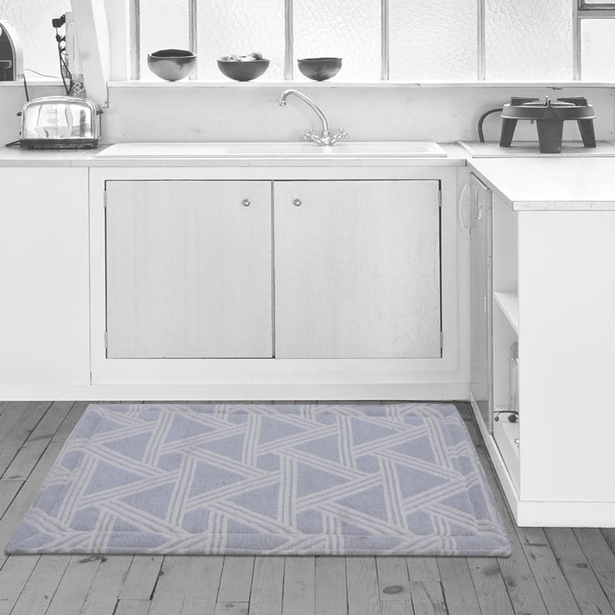Rugsmith Light Grey Machine Woven Eno Anti-Fatigue Kitchen Mat, 20" x 36"