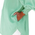 thumbnail image 4 of HCURIBAD Womens Oversized Button Down Shirts Business Casual Long Sleeve Blouse Work Striped Tops, 1PC Shirt Green 2XL, 4 of 8