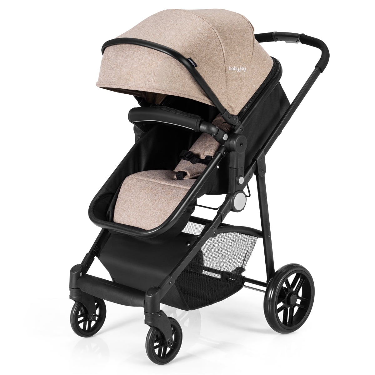 Infans Foldable Baby Stroller Kids Travel Newborn Infant Buggy Pushchair Coffee