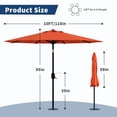 thumbnail image 4 of Petyee 10FT Patio Umbrella,Outdoor Market Table Umbrella with Crank Lift & Push Button Tilt,8 Ribs,Orange, 4 of 7