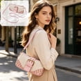 thumbnail image 1 of Ladies' Embossed PU Leather Crossbody Shoulder Bag, 24x12x4 cm, Adjustable Strap, Compact Fringe Design, Multi-Color Options, Lightweight Everyday Handbag, 1 of 6