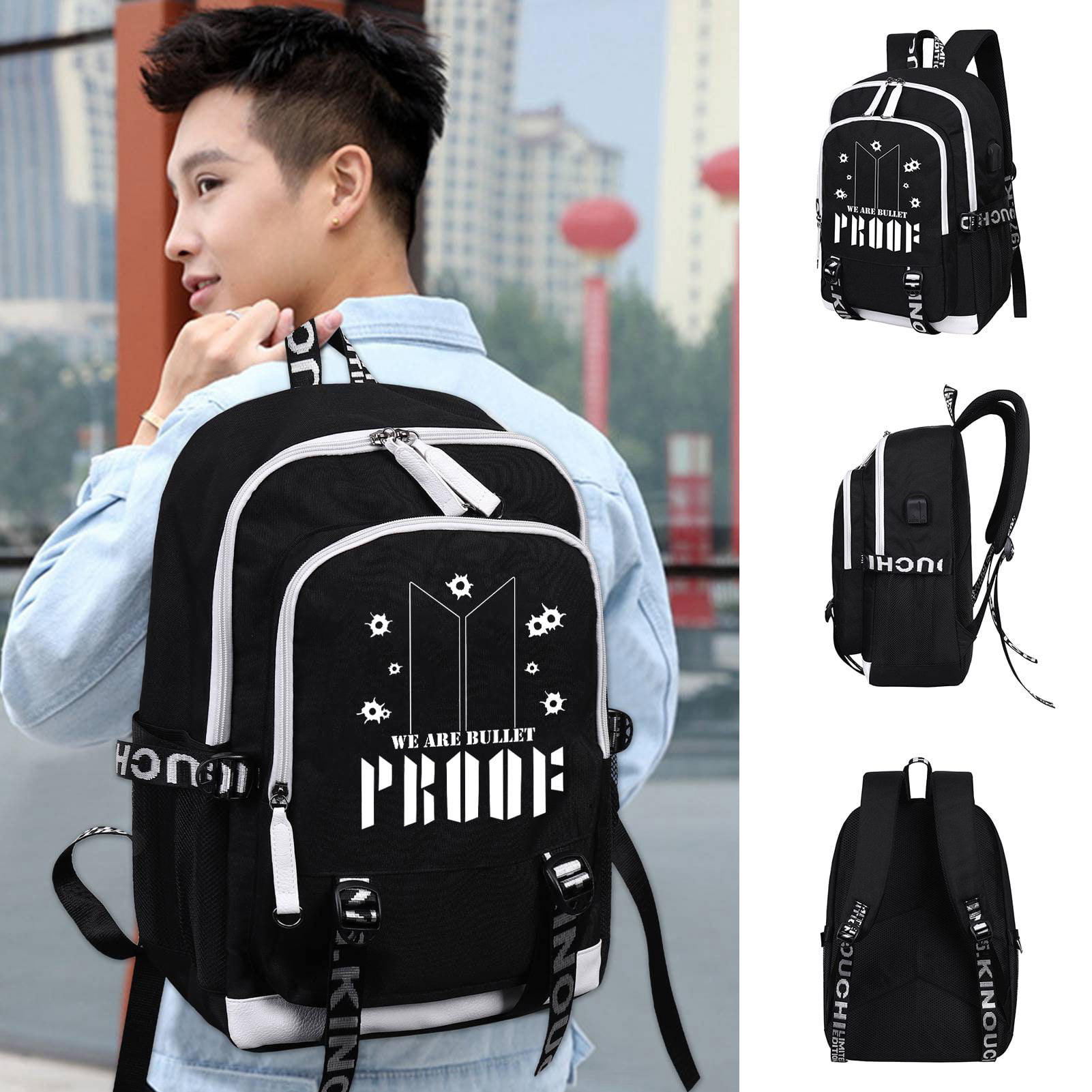PALAY BTS Teens School Backpack for Women College Girls Bookbag USB Charging and HeadsetPort Laptop Backpack Student Daypack