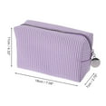 thumbnail image 2 of Unique Bargains 1 Pc Striped Pattern Makeup Bag for Travel Purple Seersucker, 2 of 6