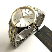 Bulova Sutton Men's Two Tone Stainless Silver Dial Quartz Watch 98B385