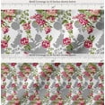 thumbnail image 2 of Soimoi White Cotton Voile Fabric Leaves & Grandiflora Roses Floral Decor Fabric Printed Yard 56 Inch Wide, 2 of 7