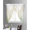 thumbnail image 3 of Vintage Green Leaf Swag Valances for Windows, Spring Country Watercolor Plant Rod Pocket Sheer Valances for Large Windows, Swag Toppers Light Filtering for Kitchen Living Room 2 Panels 36''x63'', 3 of 6