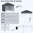 thumbnail image 2 of 10' x 10' Pop Up Canopy Tent Car Canopy with 3 Sidewalls Carpas Portable Garage Shed Party Tent for Garden, Patio, Height Adjustable, Navy Blue, 2 of 9