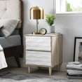 thumbnail image 3 of Modway Vespera 2-Drawer Wood Nightstand with Tapered Legs in Oak/White, 3 of 9