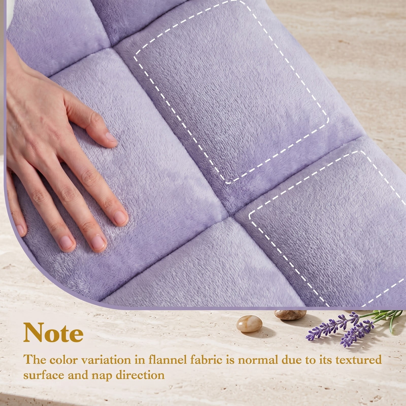 Furnibear 14-Position Adjustable Floor Chair, Padded Folding Lazy Sofa Gaming Chair with Cushioned Back Support for Living Room Bedroom Reading Meditation, Light Purple
