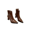 thumbnail image 6 of PiGOGI Women's Pointed Toe Short Boots French Slim Heel Hollow Out High Heels Fashionable Casual Boots for Women Brown 39, 6 of 6