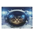 thumbnail image 1 of Space Cat Cutting Board, Felline Astronaut Theme Funny Illustration with Science Themes Exploring Universe, Decorative Tempered Glass Cutting and Serving Board, in 3 Sizes, by Ambesonne, 1 of 2
