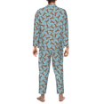 thumbnail image 7 of Salouo Funny Lobsters Print Button-Front Long Sleeve Pajama Set for Men, Soft 2Pjs Men's Long Sleeve Sleepwear -X-Large, 7 of 7