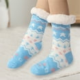 thumbnail image 2 of CYSFASHION Womens Socks Fuzzy Home Slipper Crew Sleeping Womens Fall Fashion 2025 Soft Christmas Gifts Compression Socks Light Blue, 2 of 9