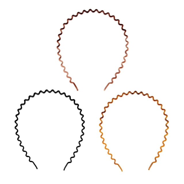 3 piezas de pinzas para la cabeza hombres mujeres para accesorios de vestuario de yoga Colco Diademas de 3 piezas Wave Zig