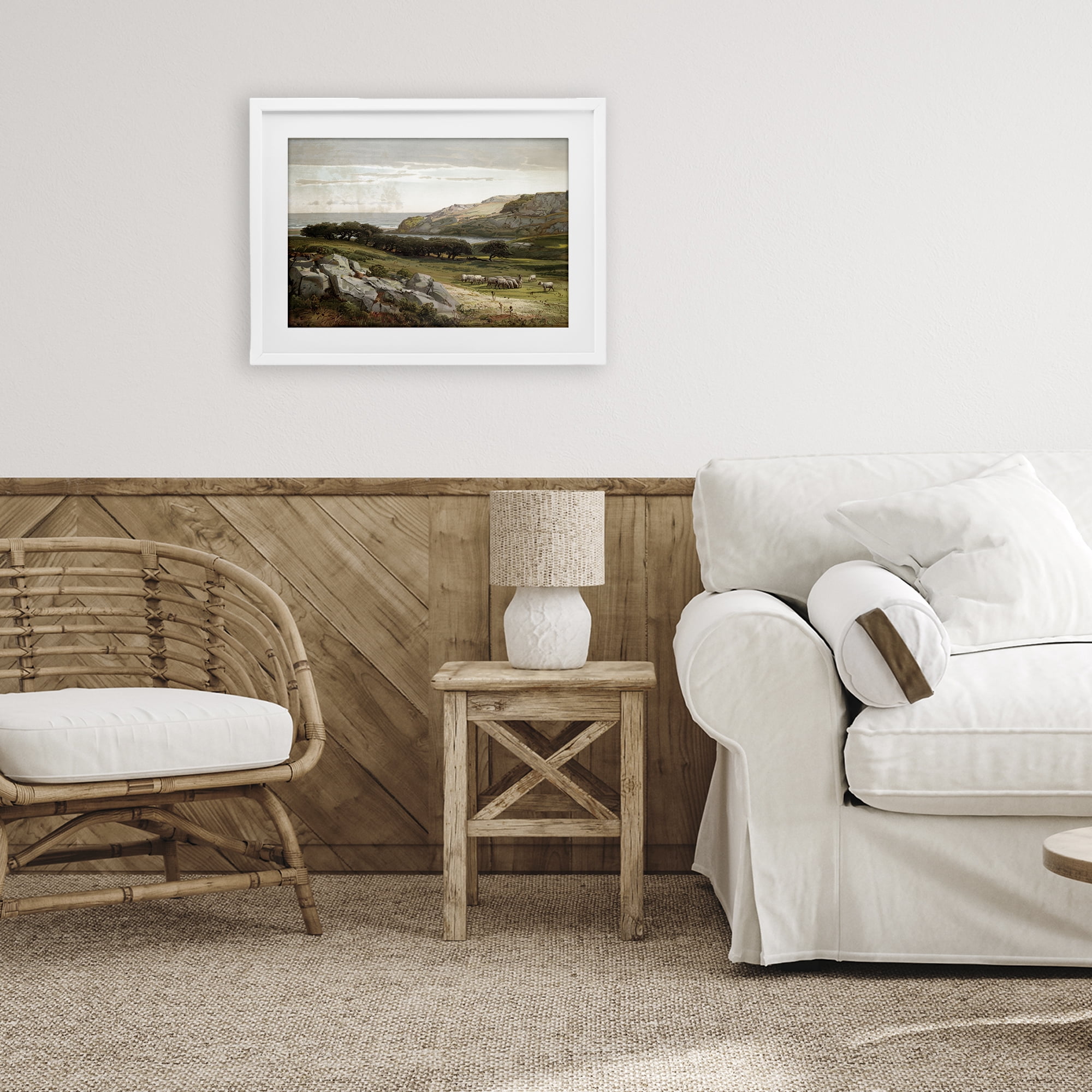 Stupell Industries Sheep in Passionate Landscape White Framed Print Under Glass, design by Lula Bijoux & co.