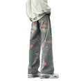 thumbnail image 2 of Pantalones vaqueros unisex estilo hip-hop gótico urbano de talle alto y corte holgado con diseños rasgados y bordados for hombre y mujer, 2 of 5