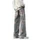 thumbnail image 2 of Pantalones vaqueros unisex estilo hip-hop gótico urbano de talle alto y corte holgado con diseños rasgados y bordados for hombre y mujer, 2 of 5