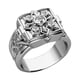 thumbnail image 2 of Anillo estilo punk Sunnimix Cruz flor patrón de cristal para hombre compromiso Plata 8, 2 of 8