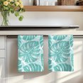 thumbnail image 7 of Turquoise Monstera Deliciosa Kitchen Towels Set of 3, Summer Botanical Tropical Absorbent Dish Towels for Kitchen, Microfiber Hand Towel, Quick Drying Tea Towel for Cleaning Decorative Dishcloths, 7 of 7
