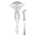 thumbnail image 4 of Forever Bride 10K White Gold 1 CTTW Diamond Cushion Halo Twist Bridal Set Women, Adults, 4 of 6