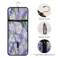 thumbnail image 4 of 3-Piece Travel Toiletry Bag Set, Hanging Wash Bag with Makeup Bag & Brush Case,Waterproof Cosmetic Organizer for Travel, Gym & Home Elegant Purple Daffodil Pattern, 4 of 9