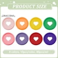 60Pcs 6 Colors Heart Plastic Loose Leaf Ring Round Binder Discs ...