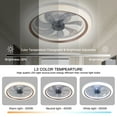 thumbnail image 6 of LISUNAR Ceiling Fans with Lights,20" Low Profile Ceiling Fan with Light,Dimmable LED Ceiling Fan,Modern Flush Mount Fan Light,App & Remote Control,Bladeless Ceiling Fans for Bedroom,Living Room-Brown, 6 of 10
