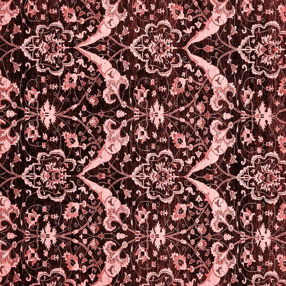 Ahgly Company Indoor Square Abstract Red Modern Area Rugs, 7' Square