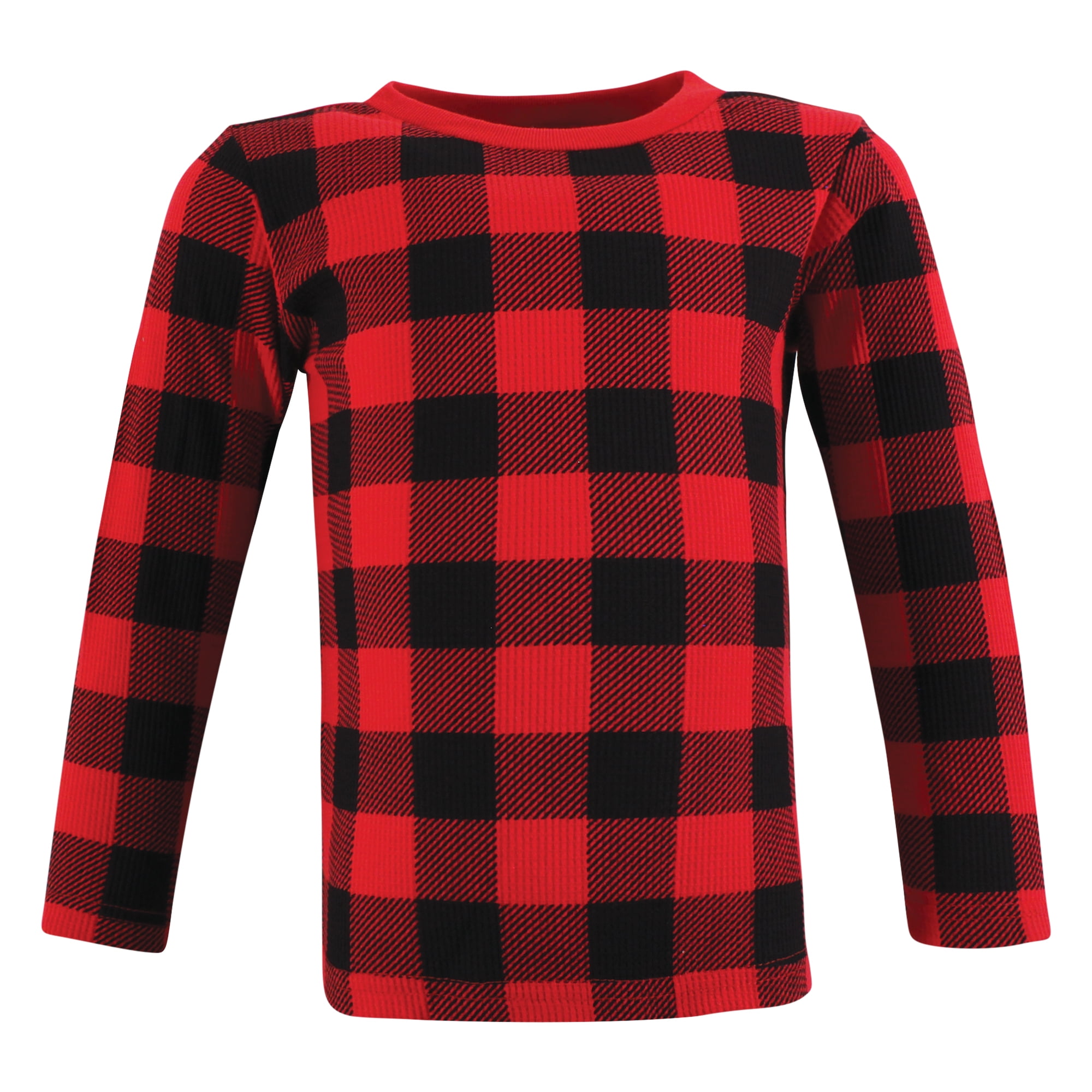 Hudson Baby Infant Boys Thermal Long Sleeve Tees 5pk, Buffalo Plaid Moose, 18-24 Months