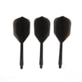thumbnail image 2 of 3 Pack Black 2BA Thread Integrated Dart Flights & Shafts - Transparent Fixed Shape Dart Tails, Durable ABS Construction, Shatterproof & Tear-Resistant, 90° Precision Molded for Stable Flight,, 2 of 7