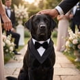 thumbnail image 5 of Pet Tuxedo Bandana with Bow Tie, Adjustable Elegant Formal Neckwear Collar Accessory for Dogs Cats, Perfect for Wedding Party All Breeds Black L, 5 of 8
