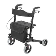 HealthSmart Gateway Aluminum Rollator, Black, 31"-36"H, 300 lb Capacity