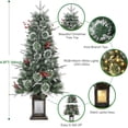 thumbnail image 4 of Lumiparty 2 PCS 4.5ft Tall Artificial Christmas Tree with 150 LED Lights, Two-Color Switchable Christmas Tree Lights, with Snowflake Berries, for Living Room, Office and Holiday Party, 4 of 6