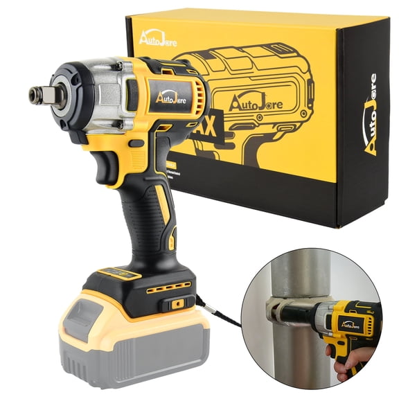 Cordless Impact Wrench Fit for Dewalt Battery 390FT-LBS 1/2 inch 530N.m Compact Impact Gun Brushless Electric Includes LED Work Light - 2800RPM Light-Duty Impact Driver Wrench - No Battery