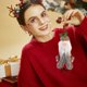 thumbnail image 5 of Puntoco Nuevas decoraciones navideñas Colgante de Papá Noel de pie Árbol de Navidad Colgante pequeño Adorno navideño Juguete Regalos para familiares Niños y amigos, 5 of 5